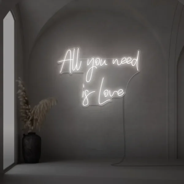 All You Need Is Love neon sign for weddings and Valentine's Day decor
