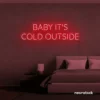 Baby It's Cold Outside neon sign in red for winter decor, cozy corners, and festive homes.