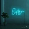 Baptism neon sign in mint green for christening events and religious decor.