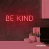 Be Kind neon sign in red for wellness spaces, classrooms, offices, and mindful decor.
