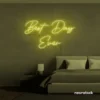 Best Day Ever neon sign in lemon yellow for wedding and birthday party decor