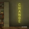 Change neon sign in lemon yellow for motivational spaces, offices, dorms, and modern decor.