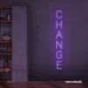 Change neon sign in purple for motivational spaces, offices, dorms, and modern decor.