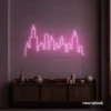 Skyline neon sign in baby pink color