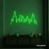 Skyline neon sign in deep green color