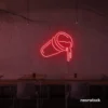 Spilling drink cup neon sign in red for coffee shops, juice bars, and beverage-themed decor.