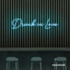 Drunk In Love neon sign in ice blue for wedding decor, engagement parties, romantic celebrations