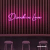 Drunk In Love neon sign in baby pink for wedding decor, engagement parties, romantic celebrations