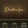 Drunk In Love neon sign in warm white for wedding decor, engagement parties, romantic celebrations