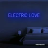 Electric Love neon sign in dark-blue for wedding decor, engagement parties, romantic events