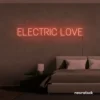 Electric Love neon sign in peachy-pink for wedding decor, engagement parties, romantic events