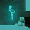 Flamingo neon sign in mint green for kids room or tropical-themed decor