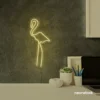 Flamingo neon sign in warm white for kids room or tropical-themed decor
