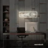 Game On neon sign in neutral white for gaming setups, man caves, and kids' rooms.