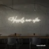 Happily Ever neon sign in Neutral white for wedding decor