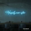 Happily Ever neon sign in ice blue for wedding decor