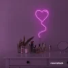 Heart balloon neon sign in pink for kids' rooms, Valentine's Day decor, and romantic wall styling.