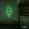 Ice Cream Popsicle neon sign in green for dessert cafés, ice cream parlors, and playful restaurant decor.