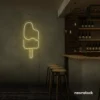 Ice Cream Popsicle neon sign in warm white for dessert cafés, ice cream parlors, and playful restaurant decor.