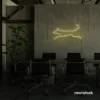Dog neon sign in warm white – playful LED light decor for dog lovers and pet spaces.
