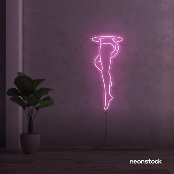 Legs Neon Sign in Baby Pink for aesthetic home or room decor