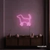 Dog neon sign in baby pink – stylish LED pet wall decor for homes and dog lovers.