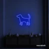 Dog neon sign in dark blue – stylish LED pet wall decor for homes and dog lovers.