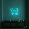 Dog neon sign in mint green – stylish LED pet wall decor for homes and dog lovers.