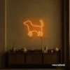 Dog neon sign in orange – stylish LED pet wall decor for homes and dog lovers.