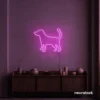 Dog neon sign in pink – stylish LED pet wall decor for homes and dog lovers.