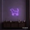 Dog neon sign in purple – stylish LED pet wall decor for homes and dog lovers.