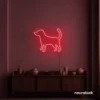 Dog neon sign in red – stylish LED pet wall decor for homes and dog lovers.