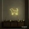 Dog neon sign in warm white – stylish LED pet wall decor for homes and dog lovers.