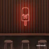 Melting Popsicle neon sign in peachy pink for ice cream parlors, dessert bars, and boba tea shops.