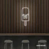 Melting Popsicle neon sign in white for ice cream parlors, dessert bars, and boba tea shops.
