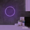 Full Circle neon sign in purple for modern home and wall decor