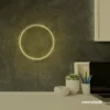 Full Circle neon sign in warm white for modern home and wall decor