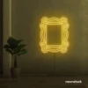 Mirror neon sign in golden yellow for home and beauty salon decor