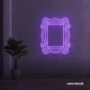 Mirror neon sign in purple for home and beauty salon decor
