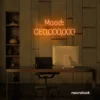 Mood CEO neon sign in orange for glam offices, boss babe rooms, and motivational decor.