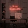 Mood CEO neon sign in peachy pink for glam offices, boss babe rooms, and motivational decor.