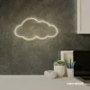 Cloud neon sign in neutral white for nursery walls, kids' rooms, and dreamy home decor.