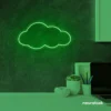 Cloud neon sign in deep green for nursery walls, kids' rooms, and dreamy home decor.