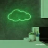 Cloud neon sign in green for nursery walls, kids' rooms, and dreamy home decor.