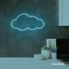 Cloud neon sign in ice blue for nursery walls, kids' rooms, and dreamy home decor.