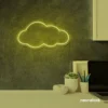 Cloud neon sign in lemon yellow for nursery walls, kids' rooms, and dreamy home decor.