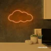 Cloud neon sign in orange for nursery walls, kids' rooms, and dreamy home decor.