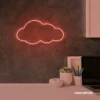 Cloud neon sign in peachy pink for nursery walls, kids' rooms, and dreamy home decor.