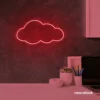Cloud neon sign in red for nursery walls, kids' rooms, and dreamy home decor.