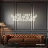 Not Today Satan neon sign in Neutral white for bedroom or lounge decor